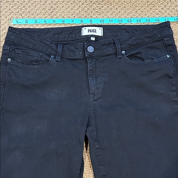 Paige Skyline Skinny Mid Rise Jeans size 32 Black Ink - Picture 5 of 16